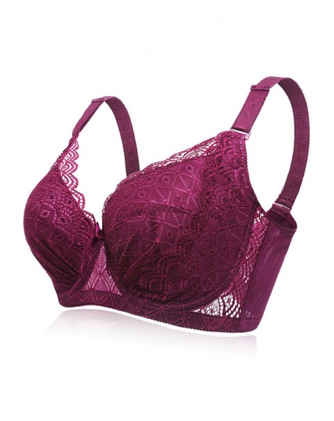 Plus Size Full Cup Push Up Gather Thin Bra - DD 48 Nude