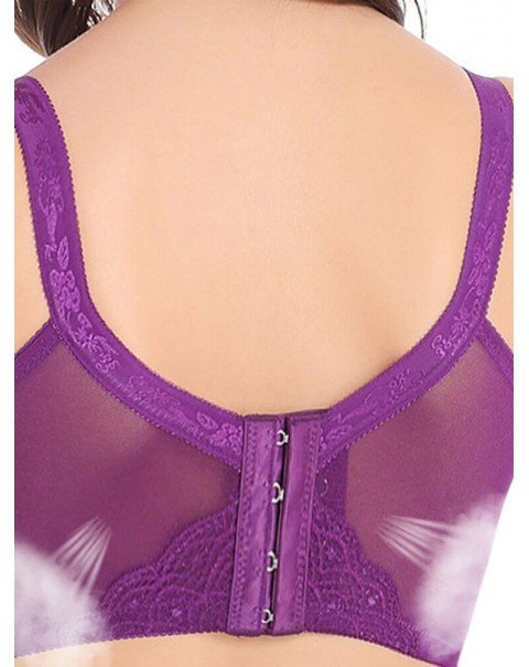 Plus Size Full Cup Push Up Gather Thin Bra - DD 48 Nude