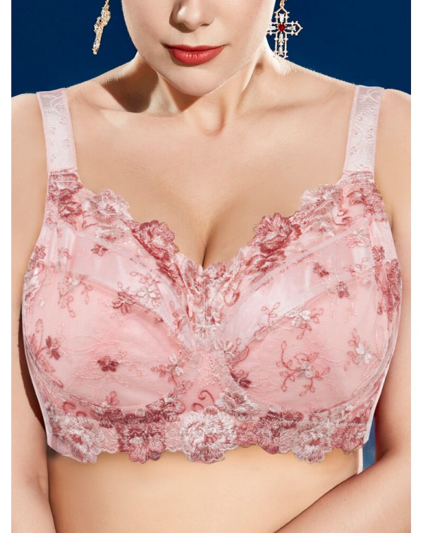 Plus Size Lace Embroidery Transparent Adjustable G...