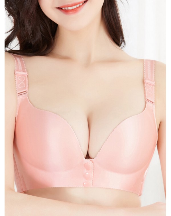 Front Button Wireless Seamless Gather Soft Adjusta...