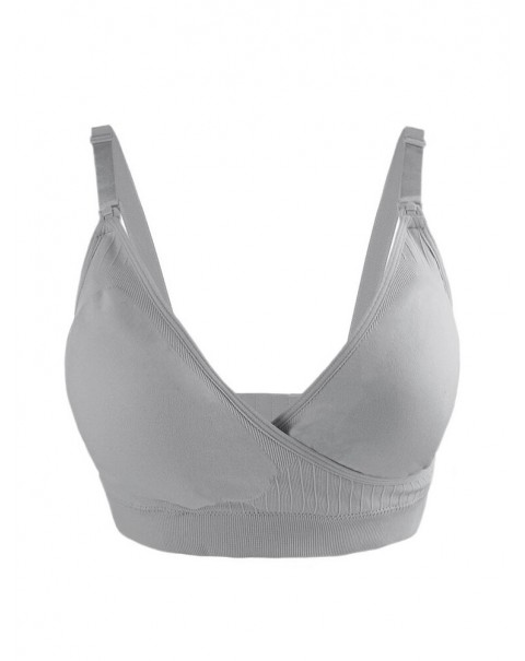 Seamless Wireless Elastic Front Buckle Soft Nursing Bra - 8 Nude