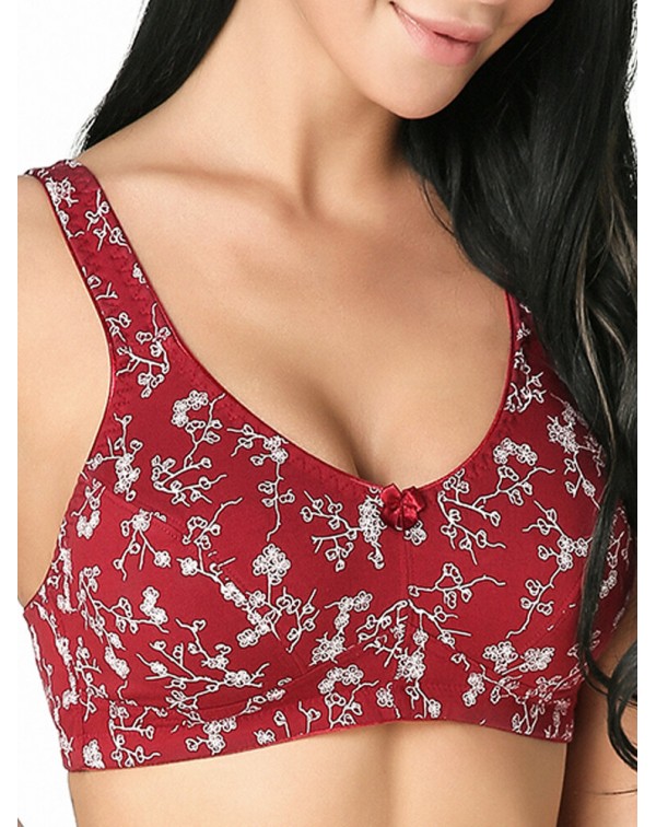 KISSLACE Plus Size Floral Printed Wireless Full Co...