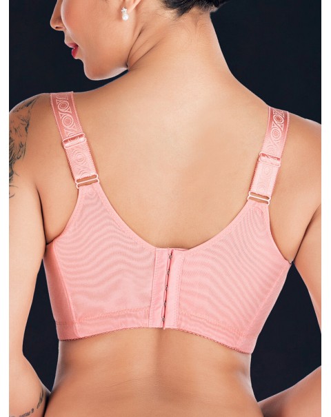 Embroidery Wireless Adjustable Push Up Gather Bra - C 38 Black