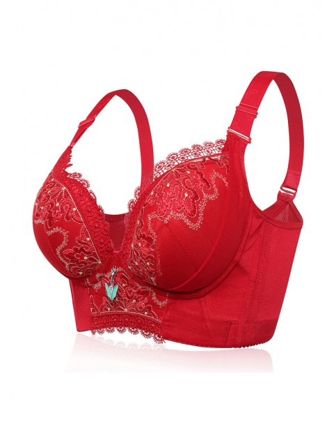 Lace Embroidery Adjustable Lightly Lined Gather Wireless Bra - A 32 Black