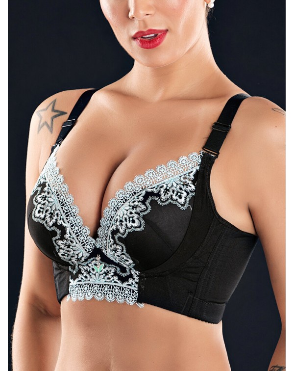 Lace Embroidery Adjustable Lightly Lined Gather Wi...