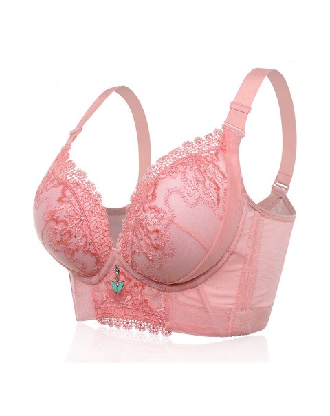 Lace Embroidery Adjustable Lightly Lined Gather Wireless Bra - A 32 Black
