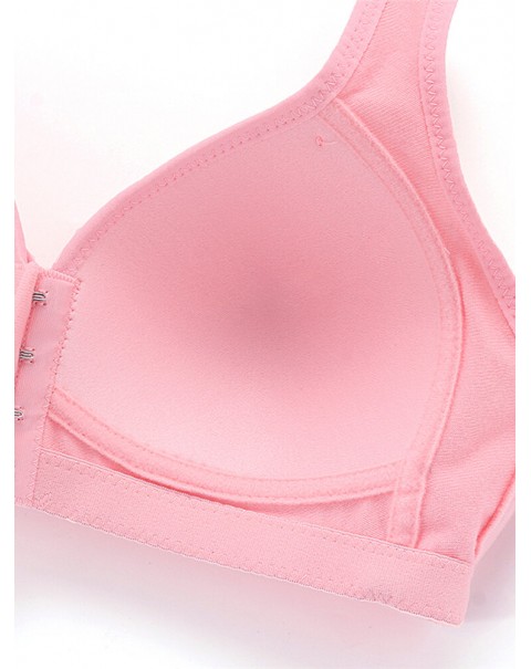 Push Up Front Buckle Wire Free Full Coverage Comfortable Vest Bra - B 38 Watermelon Red