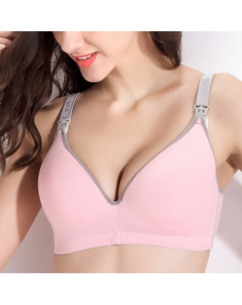 Wire Free Soft Breastfeeding Baby Infant Milk Nursing Cotton Bra - B 38 khaki