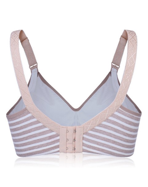 Wire Free Soft Breastfeeding Baby Infant Milk Nursing Cotton Bra - B 38 khaki