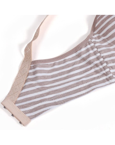 Wire Free Soft Breastfeeding Baby Infant Milk Nursing Cotton Bra - B 38 khaki