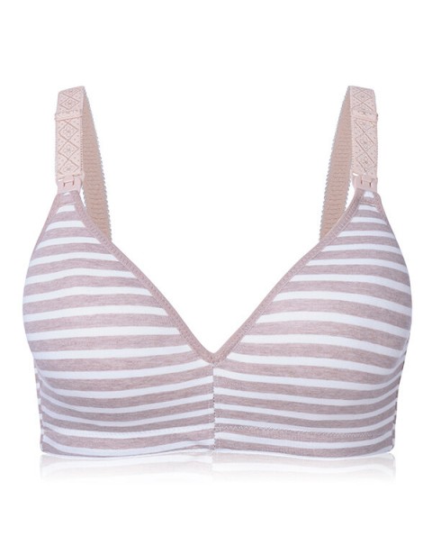 Wire Free Soft Breastfeeding Baby Infant Milk Nursing Cotton Bra - B 38 khaki