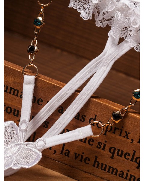 Lace Transparent Hollow String Attractive Underwear Thong Panties - Free Size White