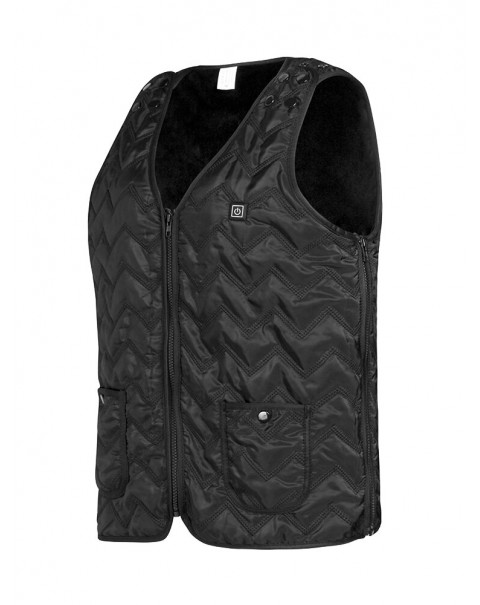 USB Electric Heated Thermal Buckle Straps Adjustable Shapewear Waistcoat For Adult - 10 Black