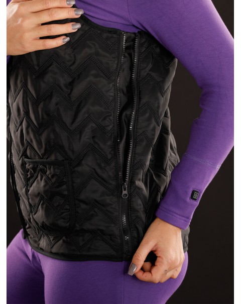 USB Electric Heated Thermal Buckle Straps Adjustable Shapewear Waistcoat For Adult - 10 Black