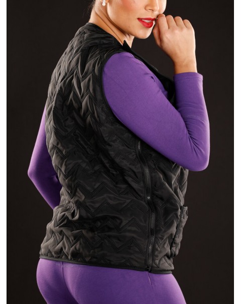 USB Electric Heated Thermal Buckle Straps Adjustable Shapewear Waistcoat For Adult - 10 Black