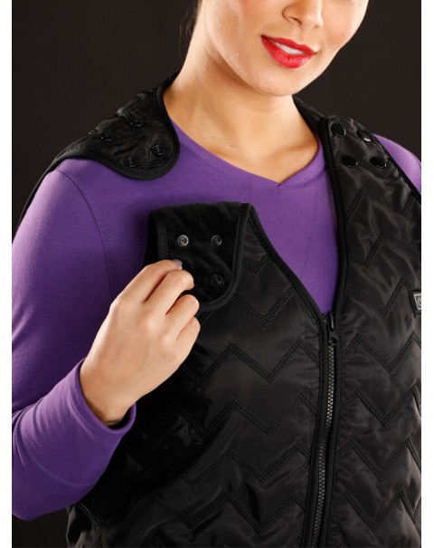 USB Electric Heated Thermal Buckle Straps Adjustable Shapewear Waistcoat For Adult - 10 Black