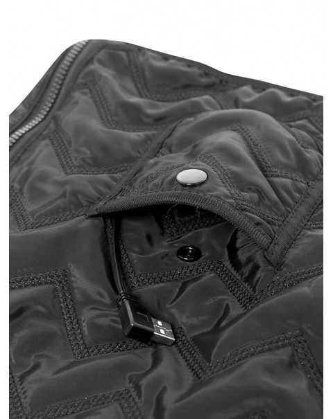 USB Electric Heated Thermal Buckle Straps Adjustable Shapewear Waistcoat For Adult - 10 Black