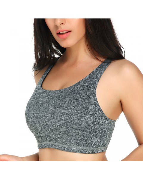 Overhead Criss-Cross Shockproof Sporty Bras - S Black