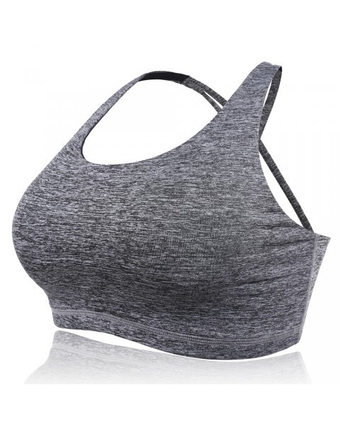 Overhead Criss-Cross Shockproof Sporty Bras - S Black