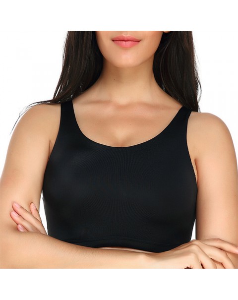 Overhead Criss-Cross Shockproof Sporty Bras - S Black