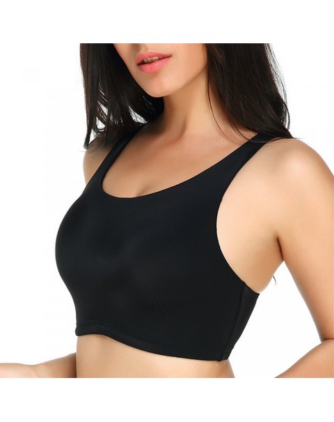 Overhead Criss-Cross Shockproof Sporty Bras - S Black