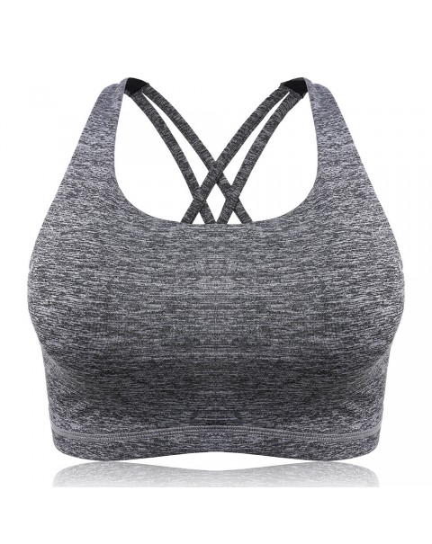 Overhead Criss-Cross Shockproof Sporty Bras - S Black