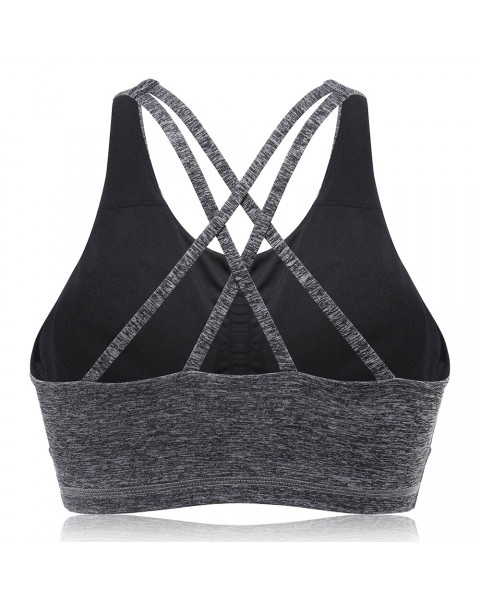 Overhead Criss-Cross Shockproof Sporty Bras - S Black