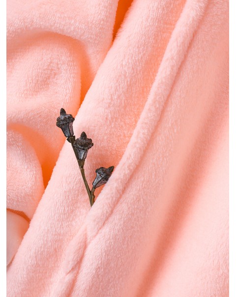 Women Flannel Thicken Blanket Hoodie Cozy Oversized Robe With Large Pocket - Grey One Size