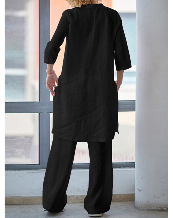 Women 100% Cotton Solid Ankle Length Elastic Waist...