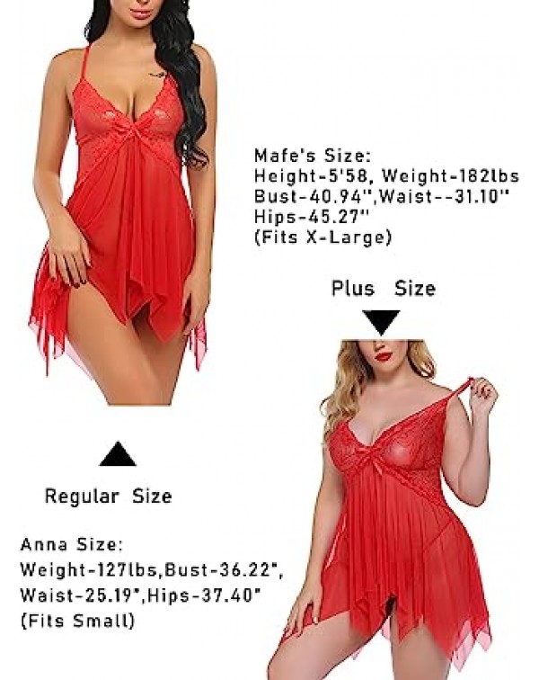 Lingerie for Women Lace Babydoll Sleepwear Boudoir...
