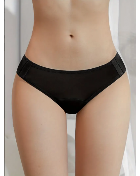 Simple Solid Briefs, Comfy & Breathable Buckle Stretchy Intimates Panties, Women's Lingerie & Underwear