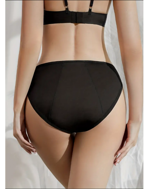 Simple Solid Briefs, Comfy & Breathable Buckle Stretchy Intimates Panties, Women's Lingerie & Underwear