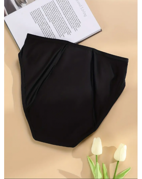Simple Solid Briefs, Comfy & Breathable Buckle Stretchy Intimates Panties, Women's Lingerie & Underwear