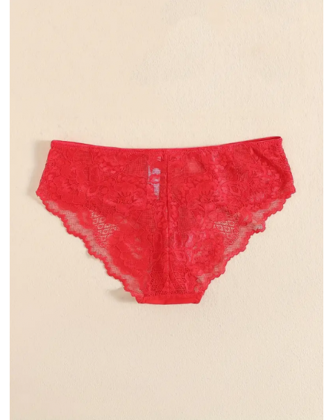 Lace Stitching Mesh Bikini Panties, Comfy Strip Decor Bow Intimates Panties, Women's Lingerie & Underwear